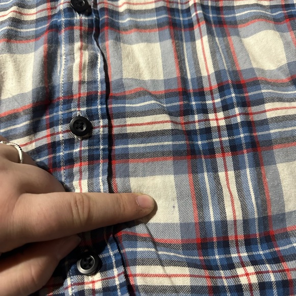 American eagle red white and blue button down flannel - Picture 4 of 4